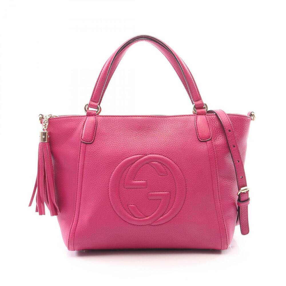 Gucci Soho Interlocking GG Handbag Leather Pink